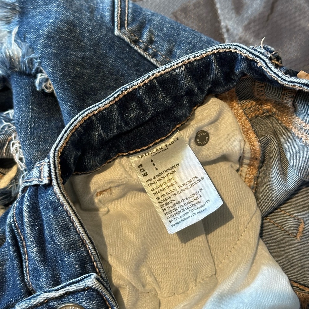 American Eagle Next Level Ripped Denim Shorts - Picture 3 of 6